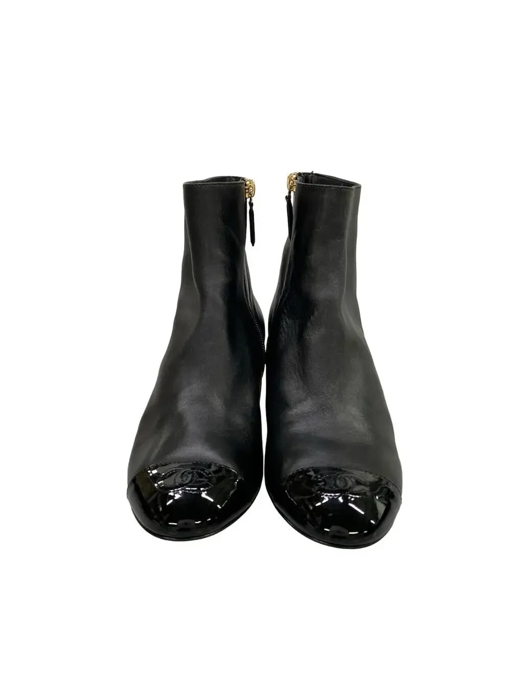 Chanel Black Gold Nylon Lambskin Patent #285679C13B